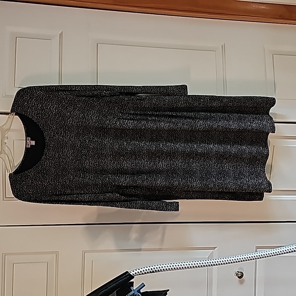 Jjill Career Knit Dress sz 1xl Black small print